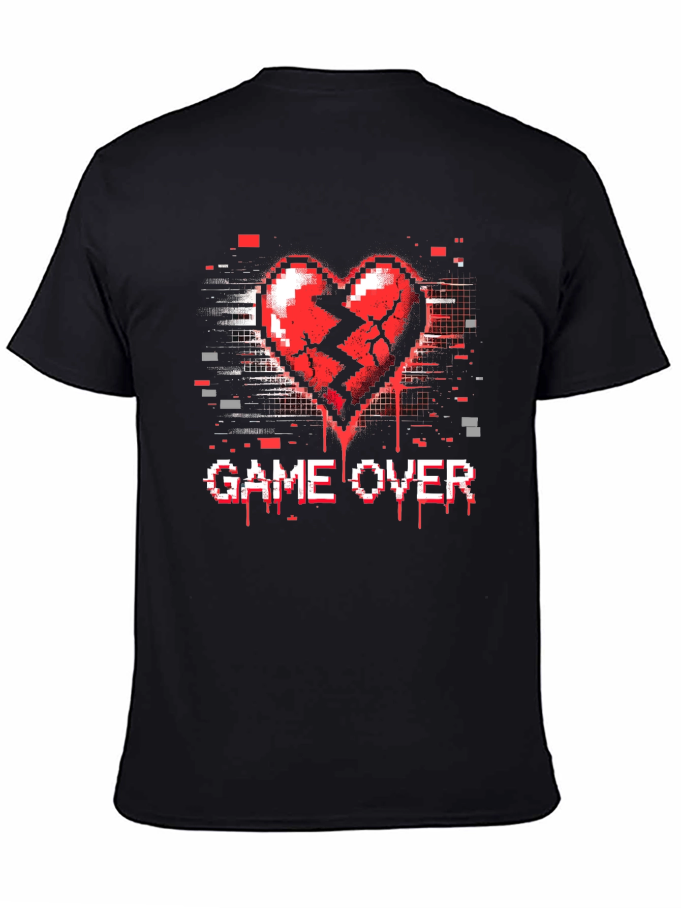 Game Over Broken Heart Pixel T-Shirt