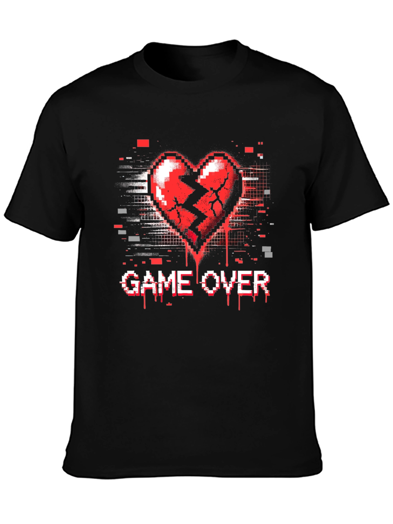 Game Over Broken Heart Pixel T-Shirt