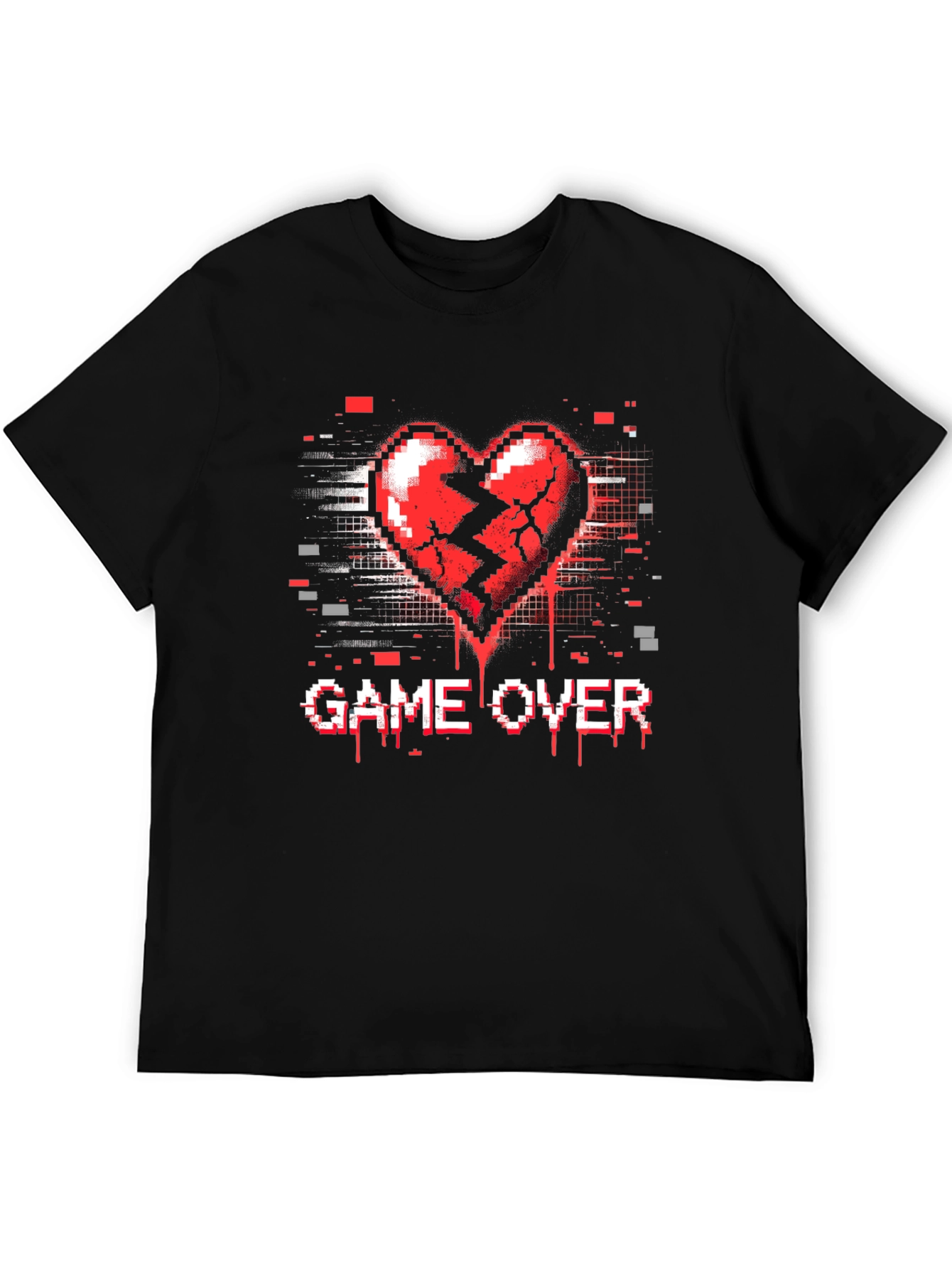 Game Over Broken Heart Pixel T-Shirt