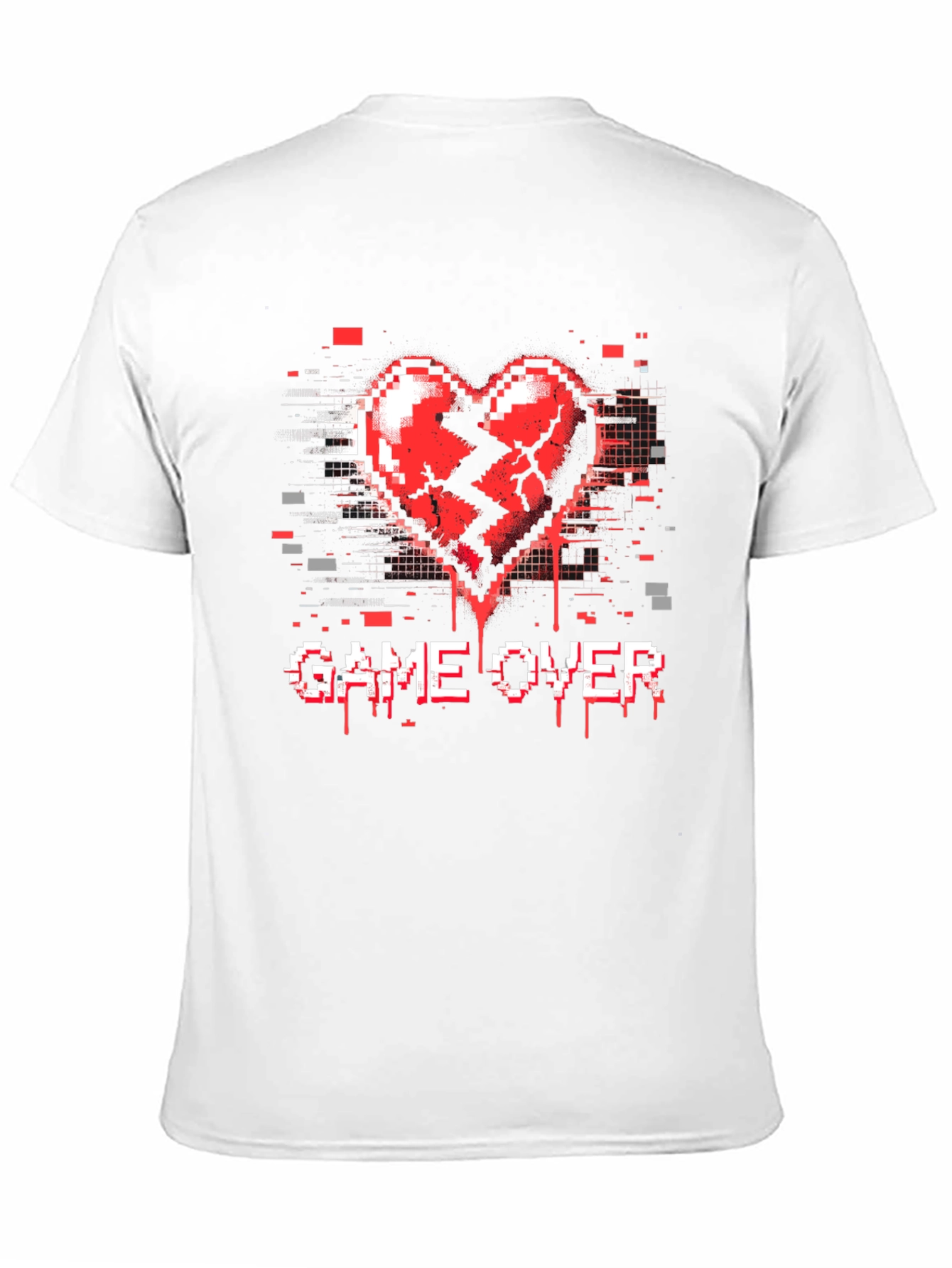 Game Over Broken Heart Pixel T-Shirt