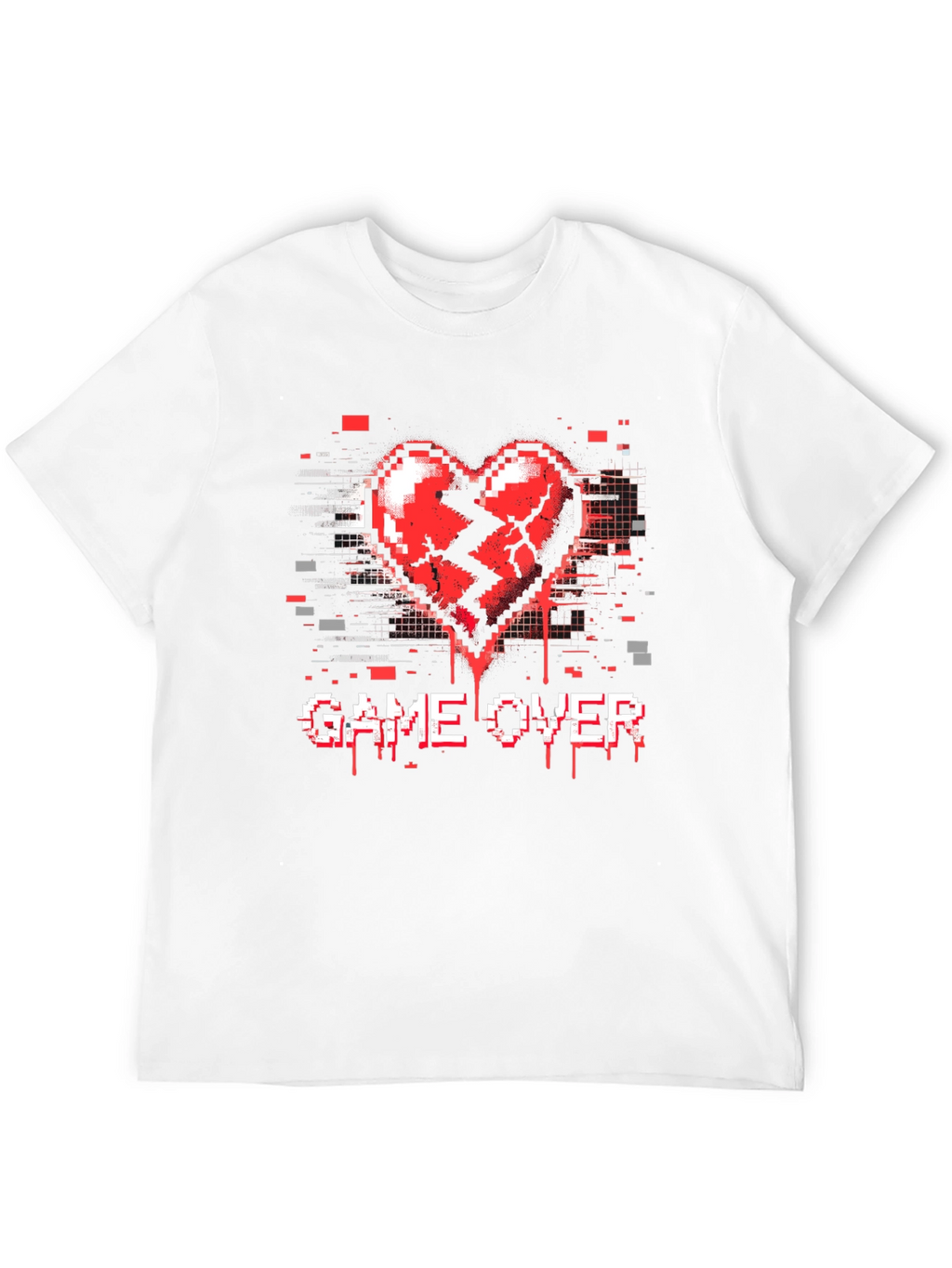 Game Over Broken Heart Pixel T-Shirt
