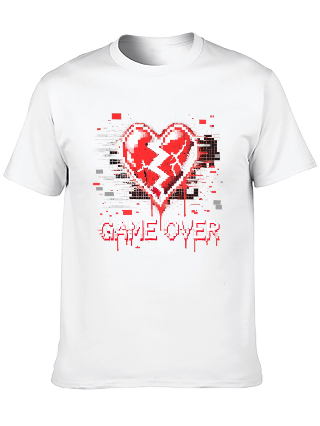 Game Over Broken Heart Pixel T-Shirt