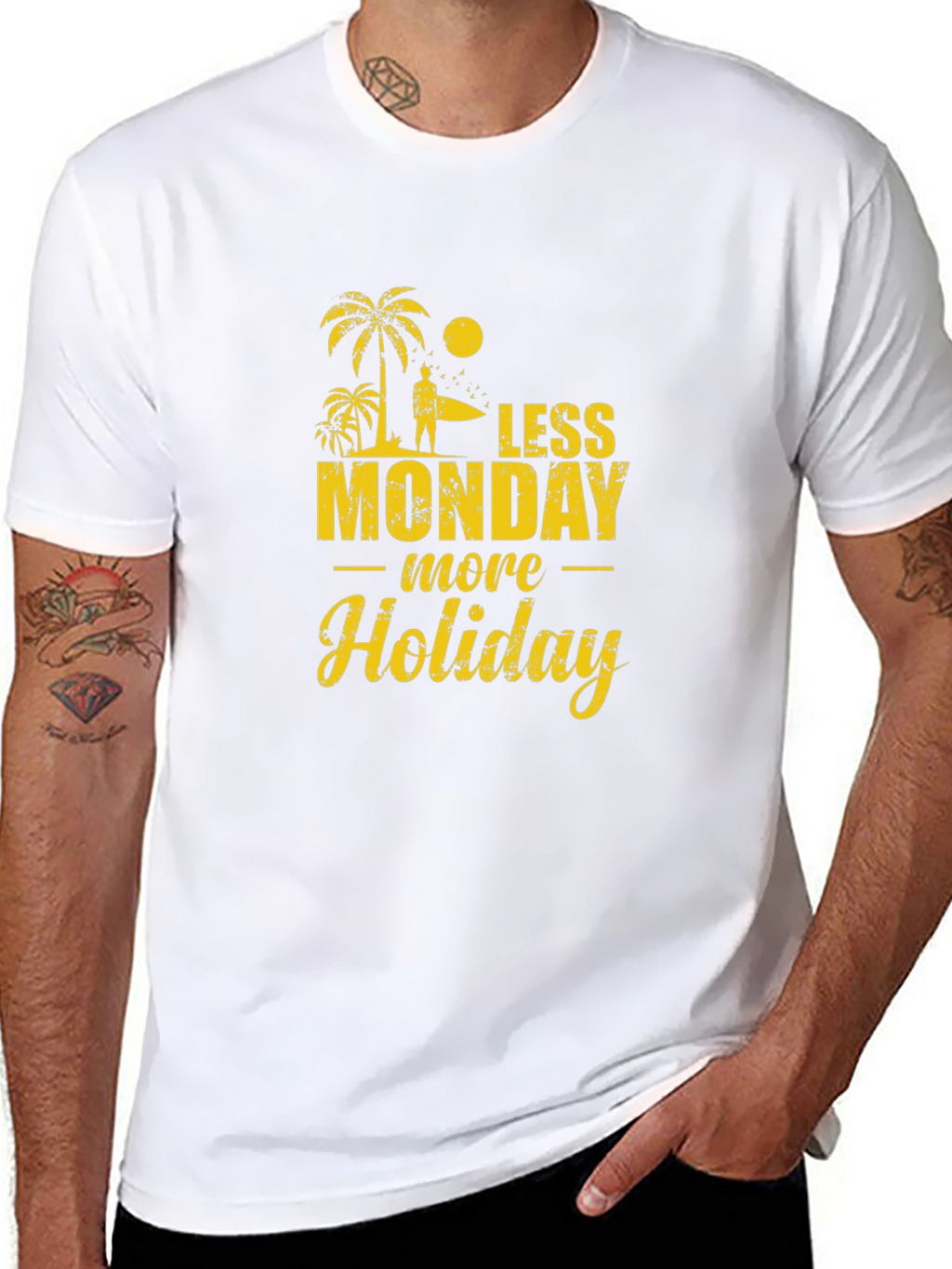 Less Monday More Holiday Black T-Shirt