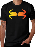 Abstract Graphic Tee - Stylish Black Cotton Blend Shirt