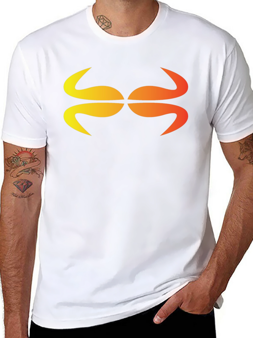 Abstract Graphic Tee - Stylish Black Cotton Blend Shirt