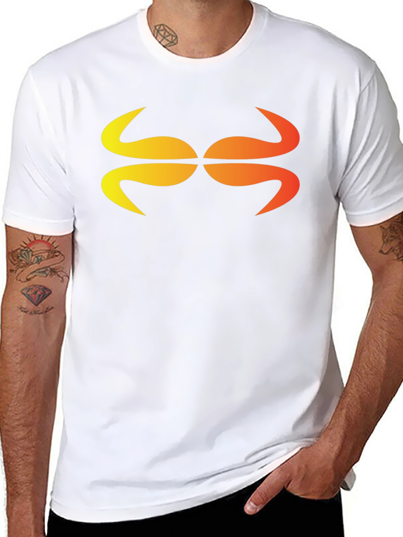 Abstract Graphic Tee - Stylish Black Cotton Blend Shirt