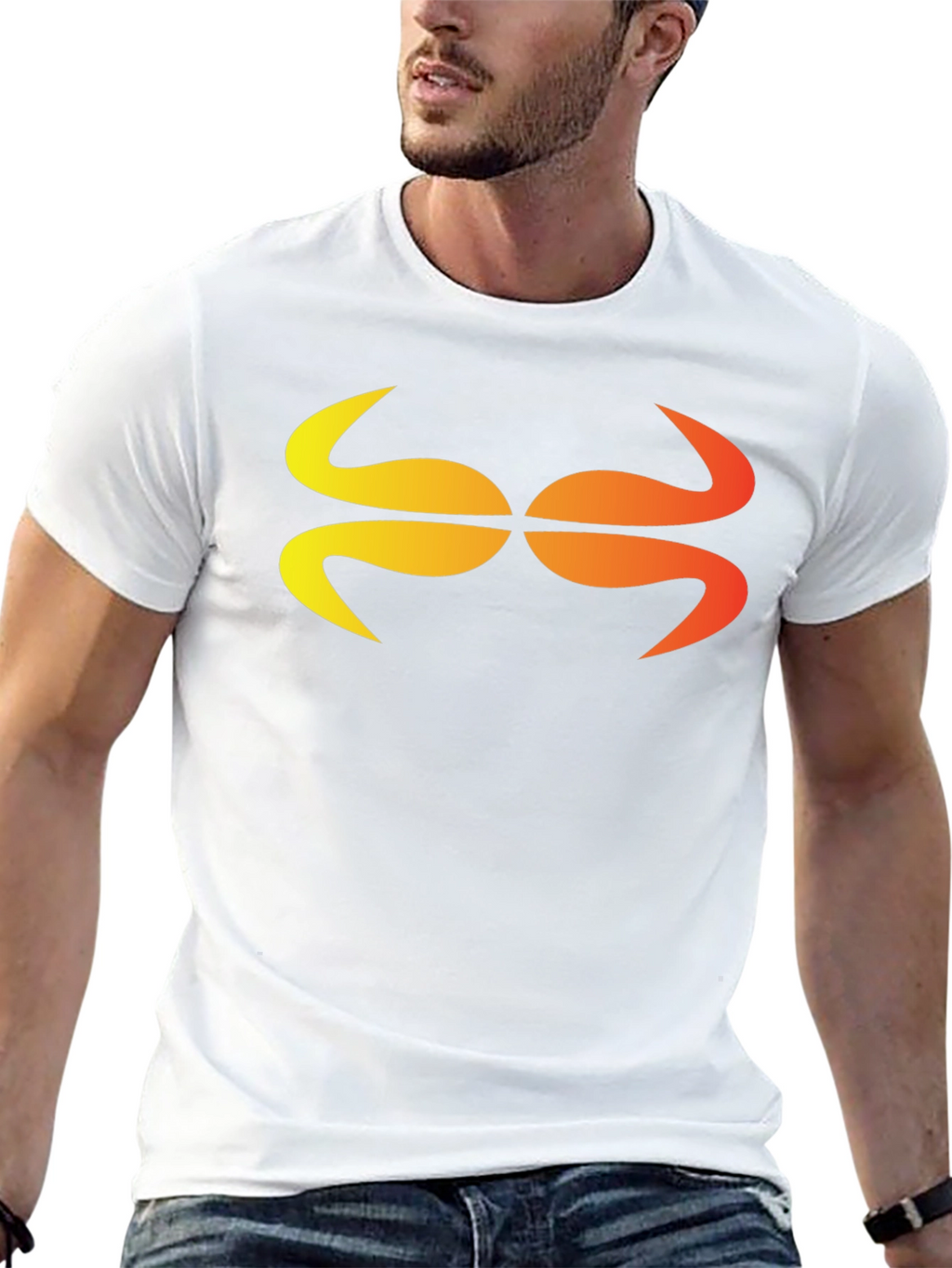 Abstract Graphic Tee - Stylish Black Cotton Blend Shirt