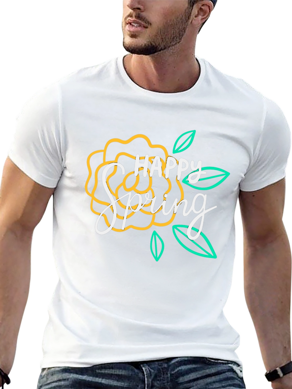 Happy Spring Floral Graphic T-Shirt