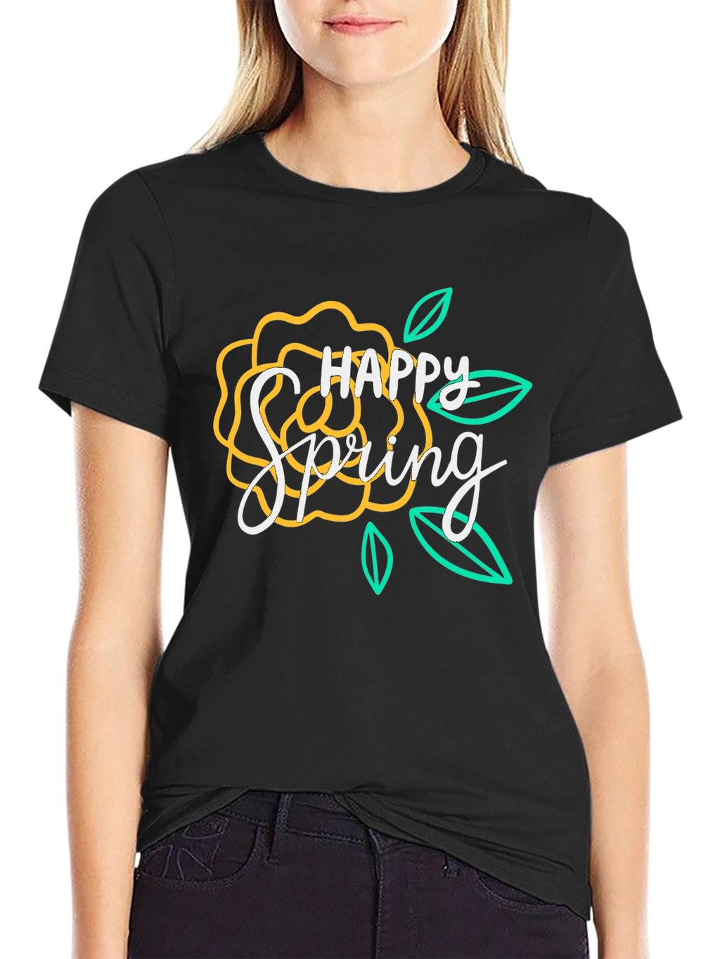 Happy Spring Floral Graphic T-Shirt