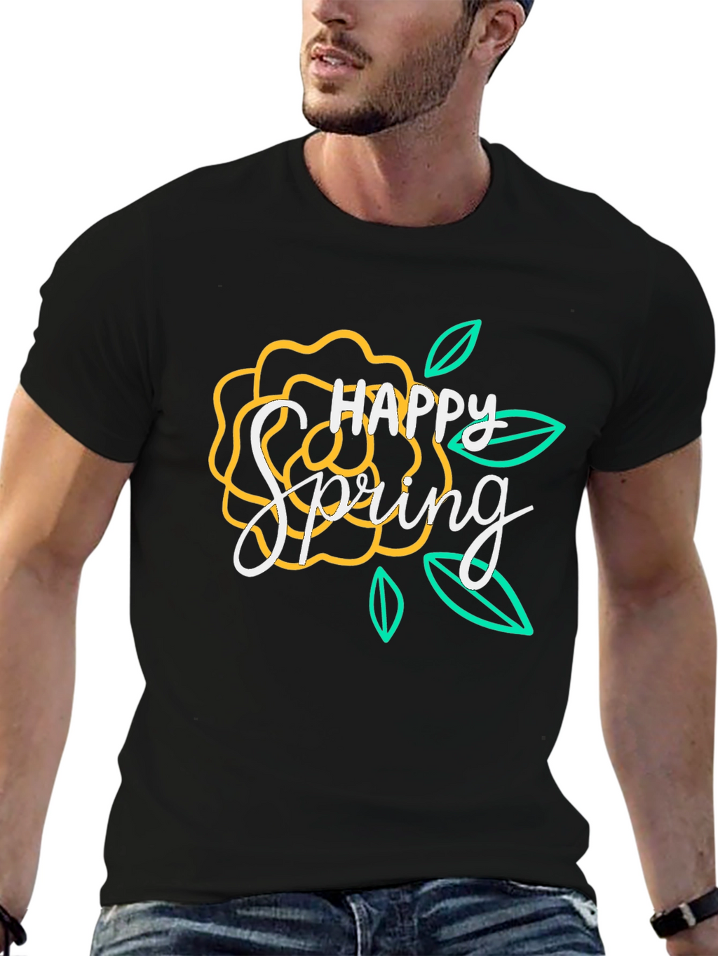 Happy Spring Floral Graphic T-Shirt