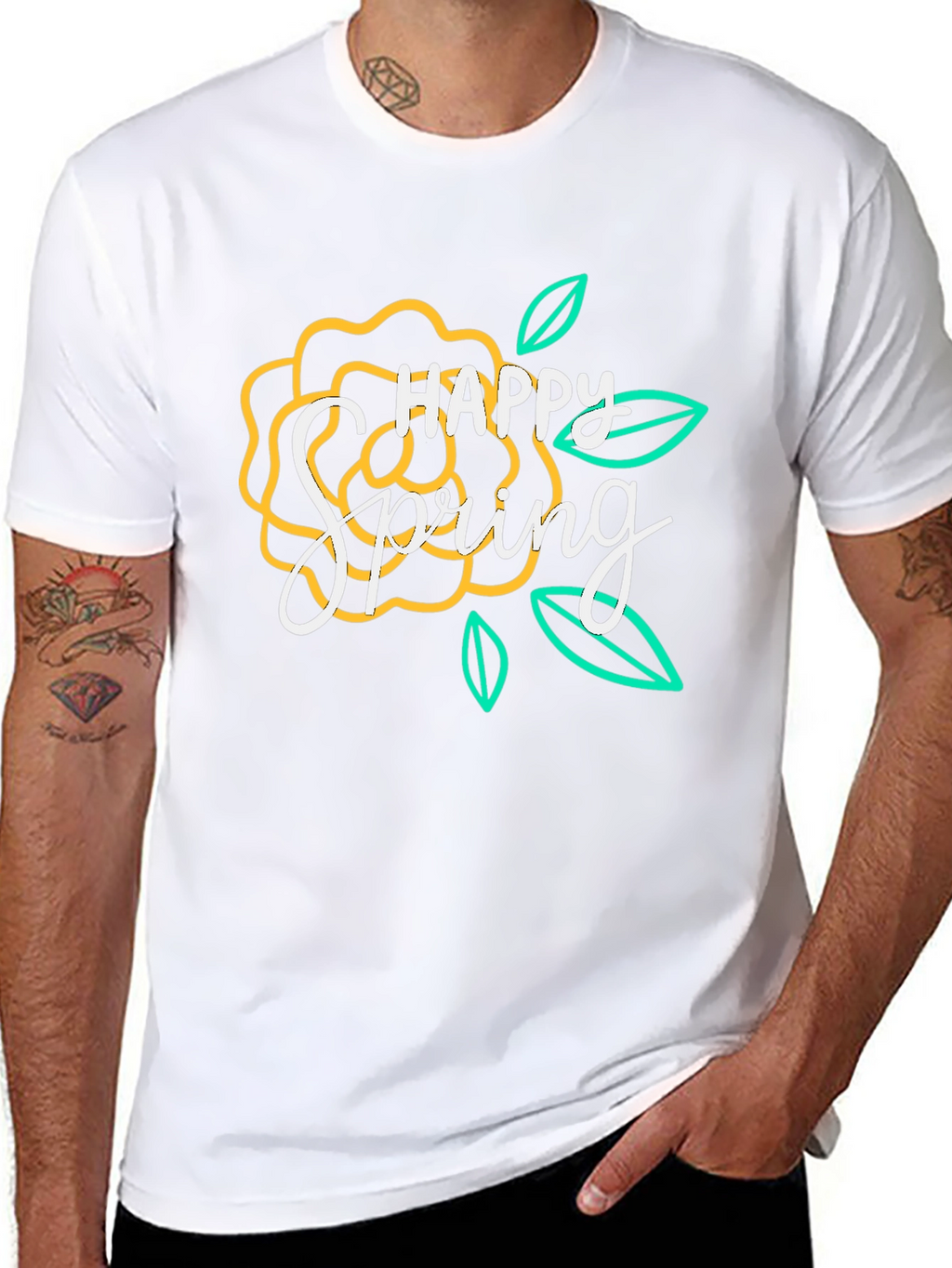 Happy Spring Floral Graphic T-Shirt