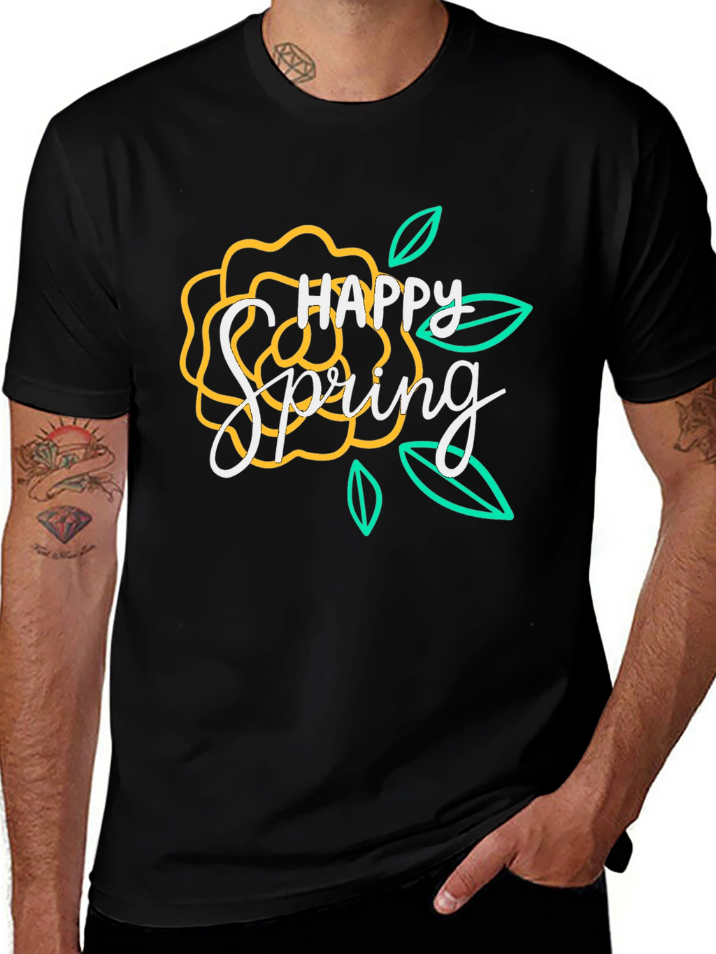 Happy Spring Floral Graphic T-Shirt