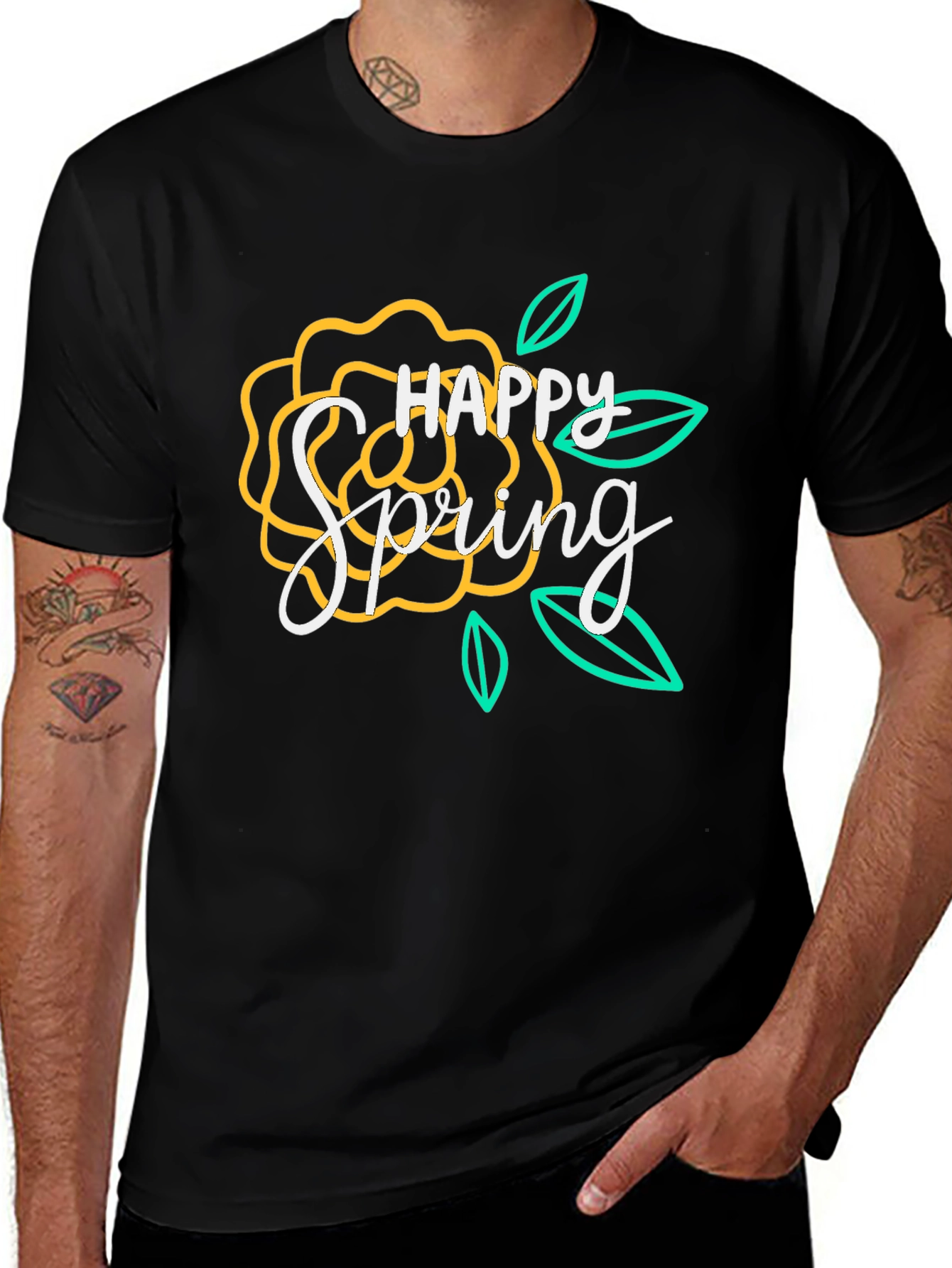 Happy Spring Floral Graphic T-Shirt