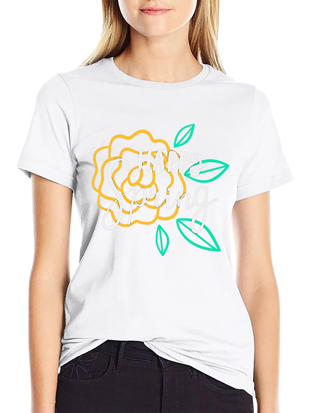 Happy Spring Floral Graphic T-Shirt