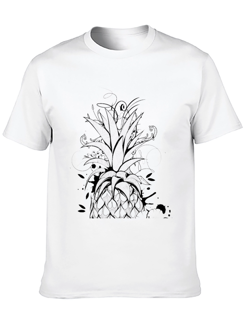 Mens Black Pineapple Graphic Tee