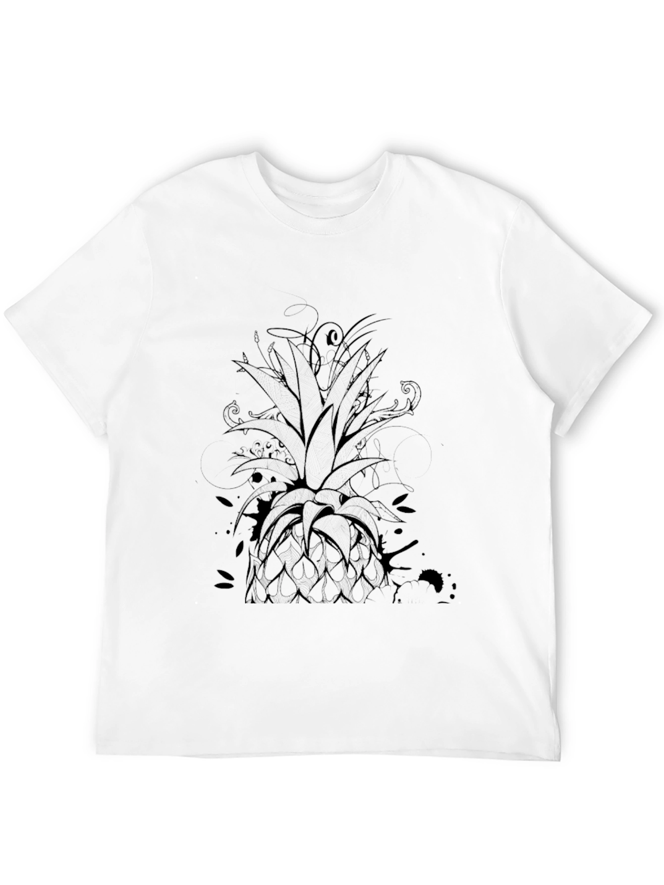Mens Black Pineapple Graphic Tee