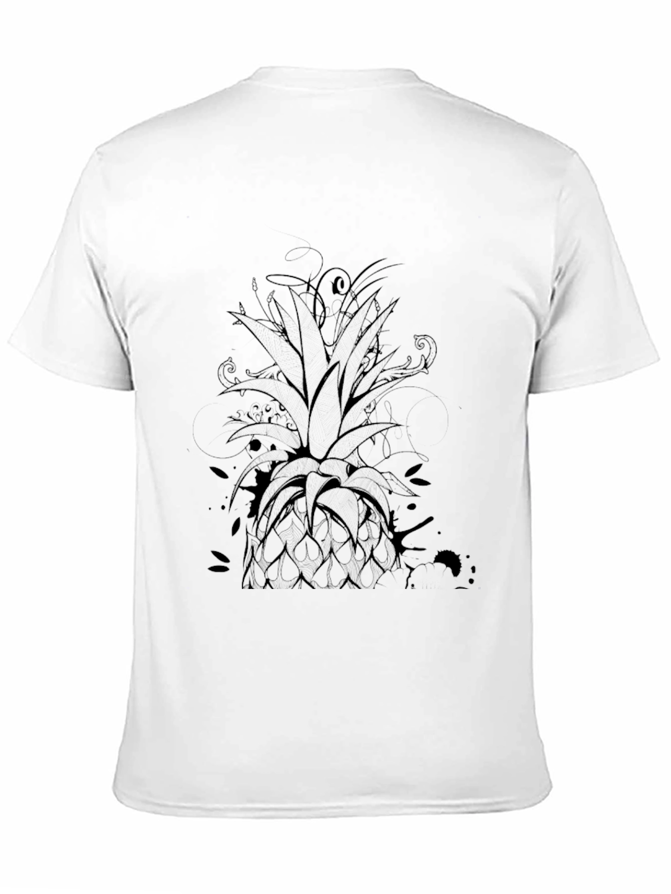 Mens Black Pineapple Graphic Tee