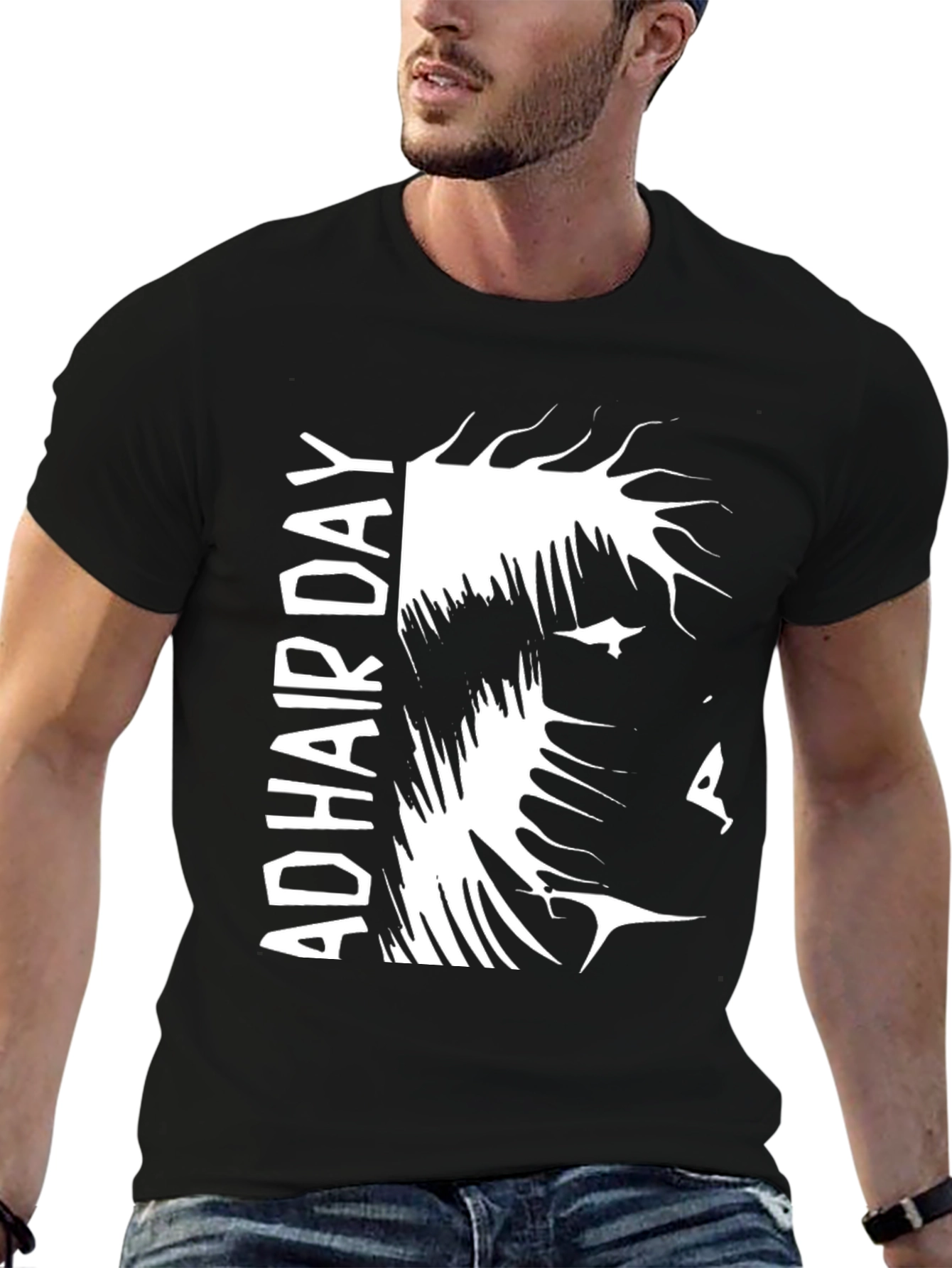 Bold AD Hair Day Graphic Tee - Black
