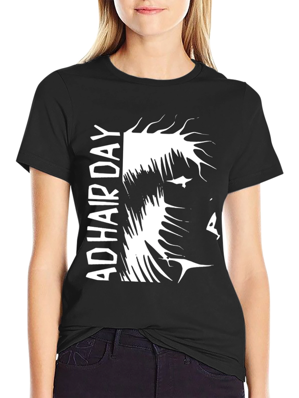 Bold AD Hair Day Graphic Tee - Black