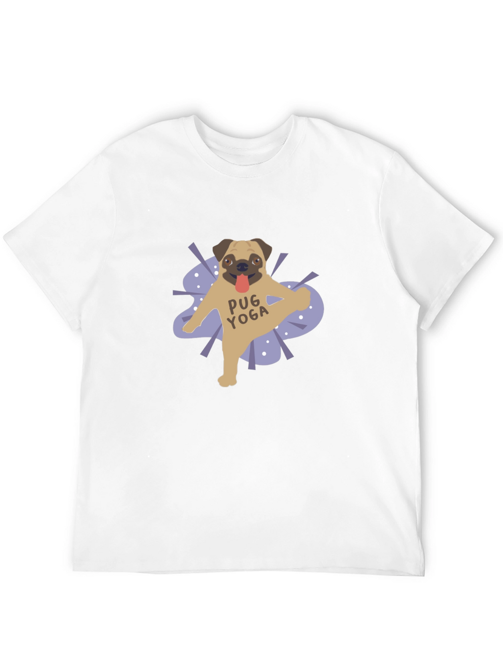 Pug Yoga Graphic T-Shirt - Black Casual