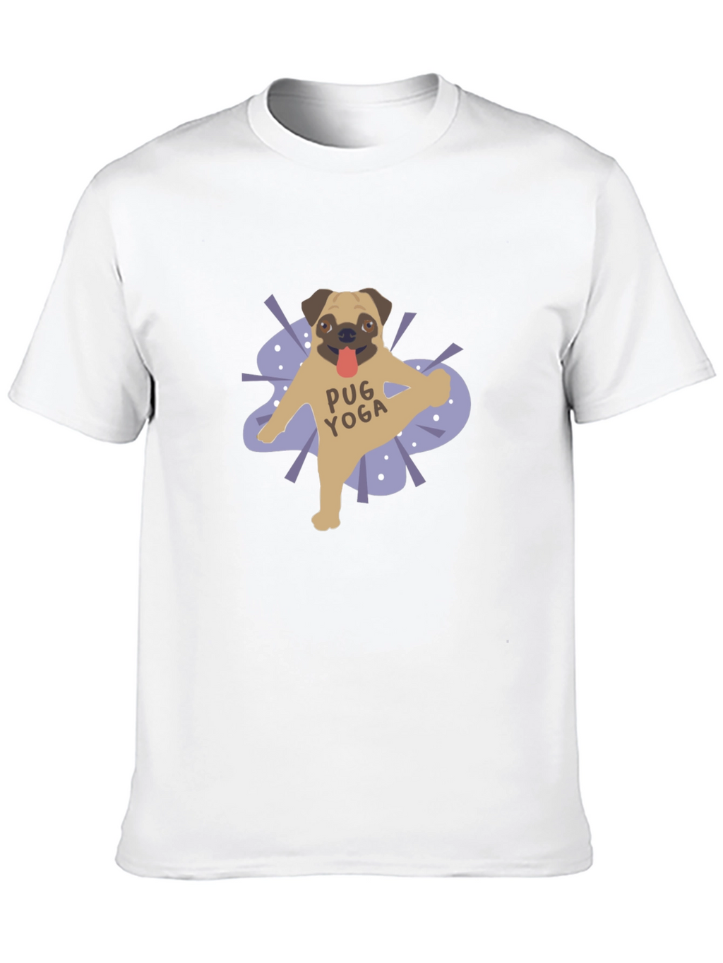 Pug Yoga Graphic T-Shirt - Black Casual