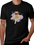 Pug Yoga Graphic T-Shirt - Black Casual
