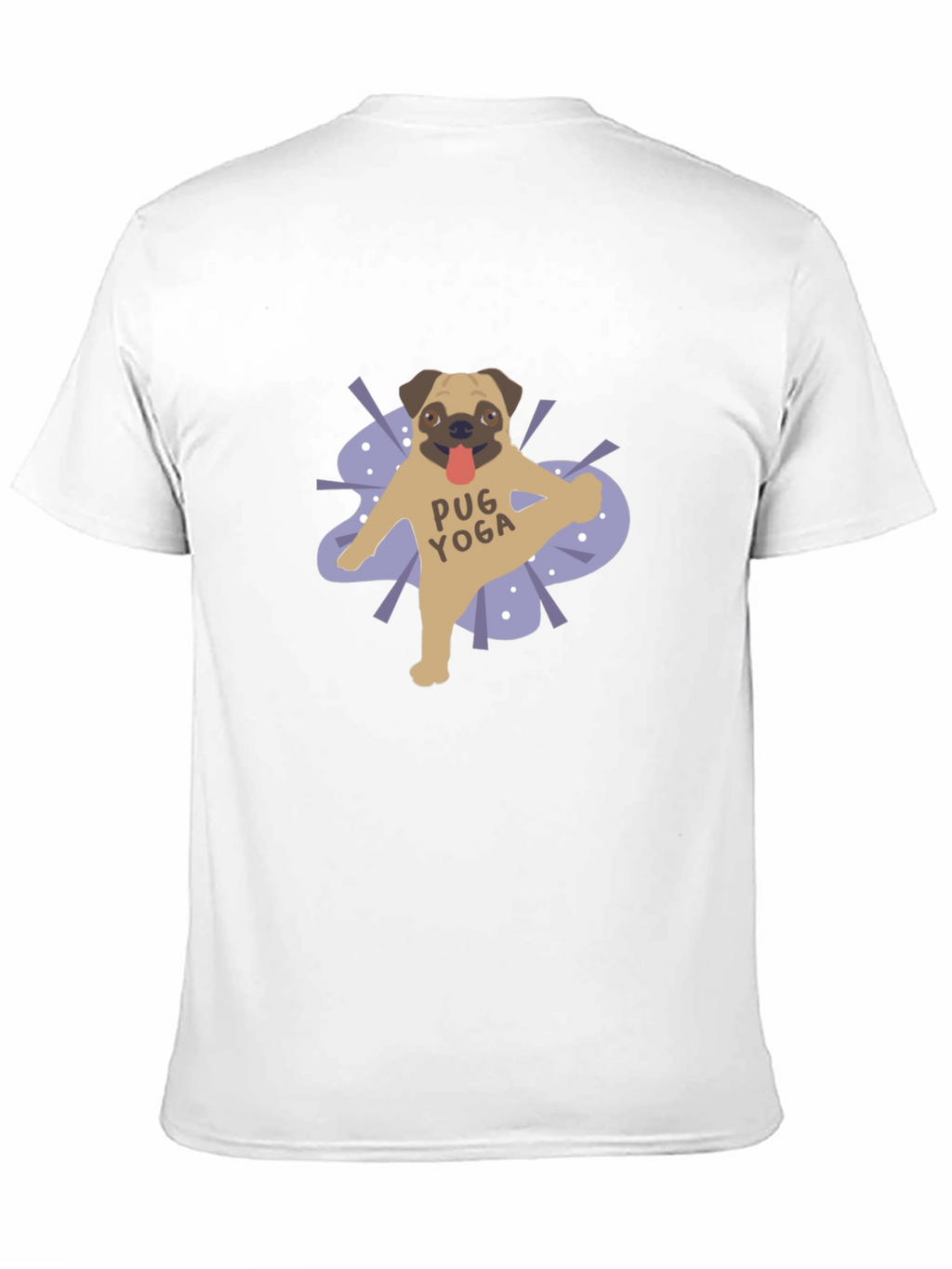 Pug Yoga Graphic T-Shirt - Black Casual