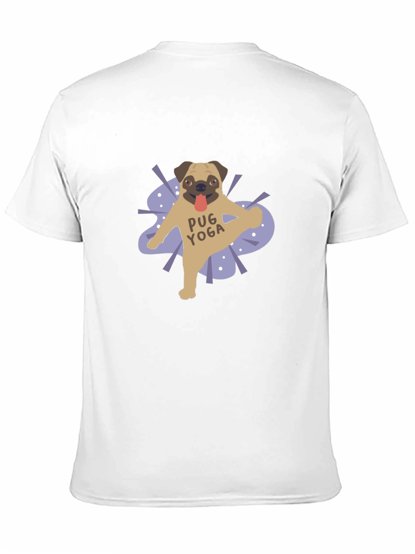Pug Yoga Graphic T-Shirt - Black Casual