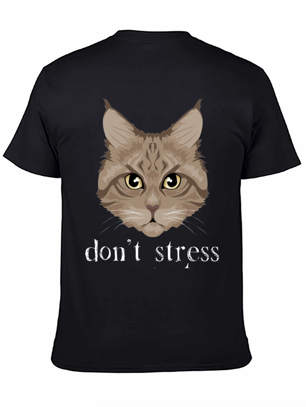 Dont Stress Cat Graphic T-Shirt - Funny Relaxed Tee