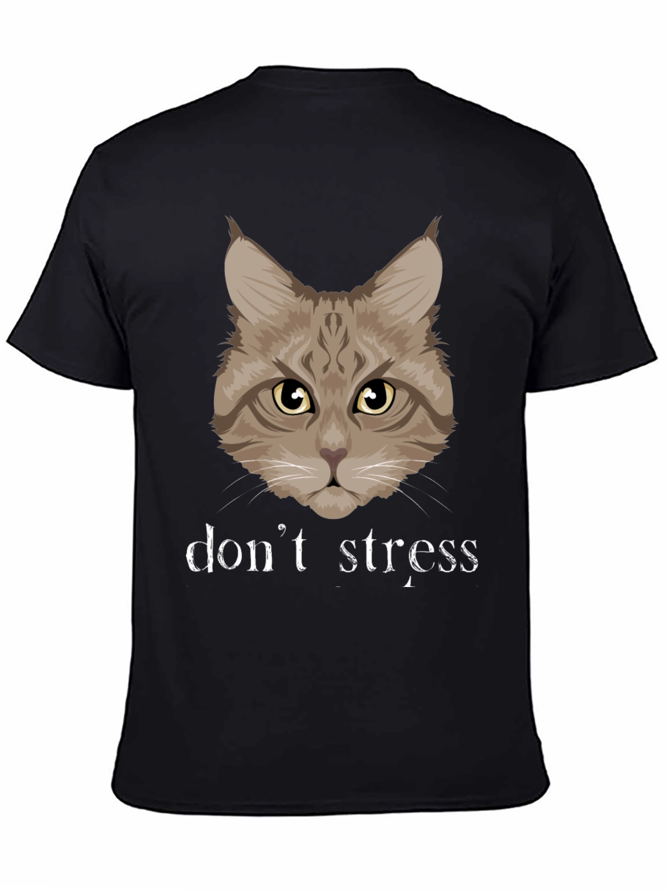 Dont Stress Cat Graphic T-Shirt - Funny Relaxed Tee
