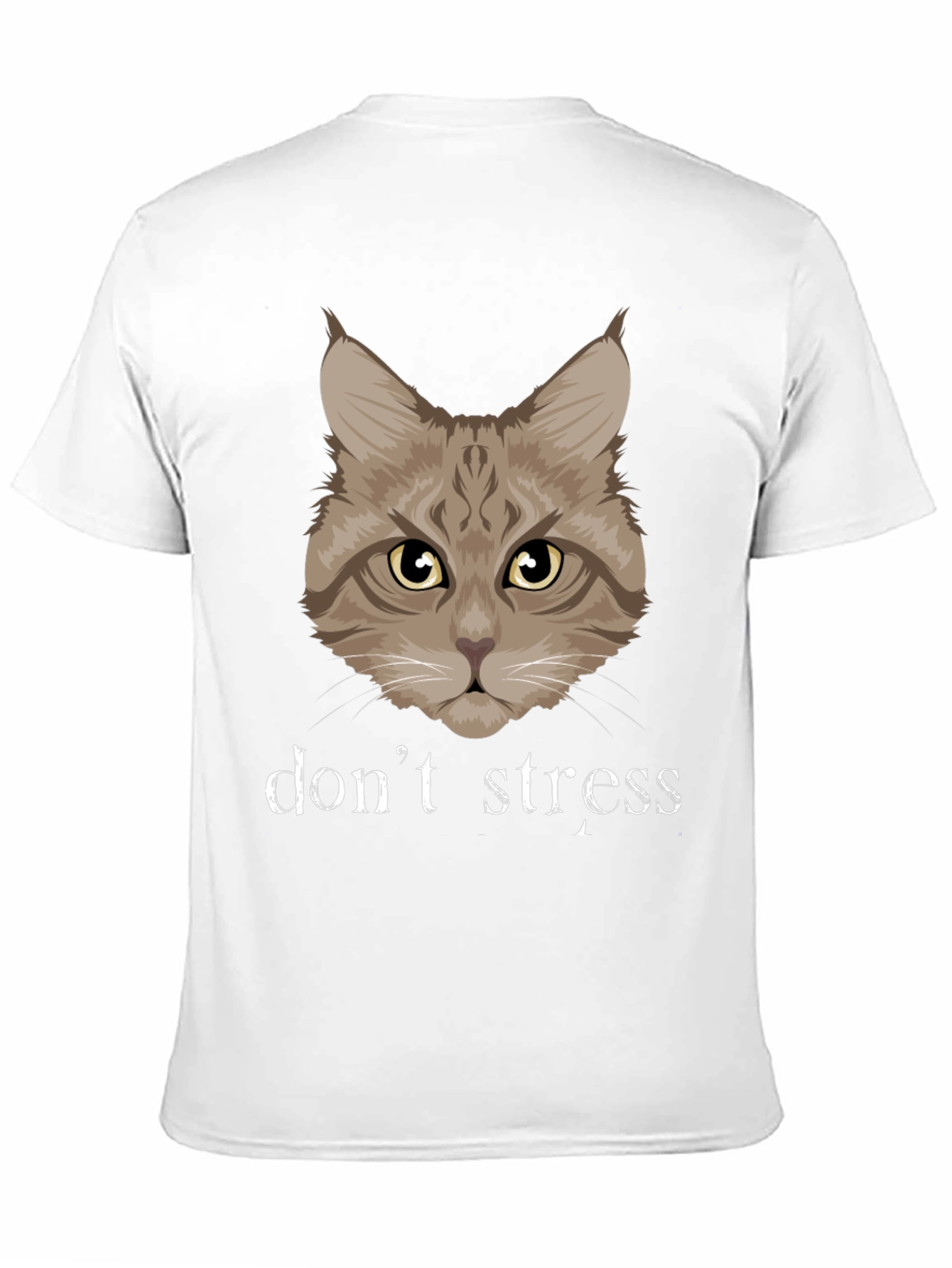 Dont Stress Cat Graphic T-Shirt - Funny Relaxed Tee