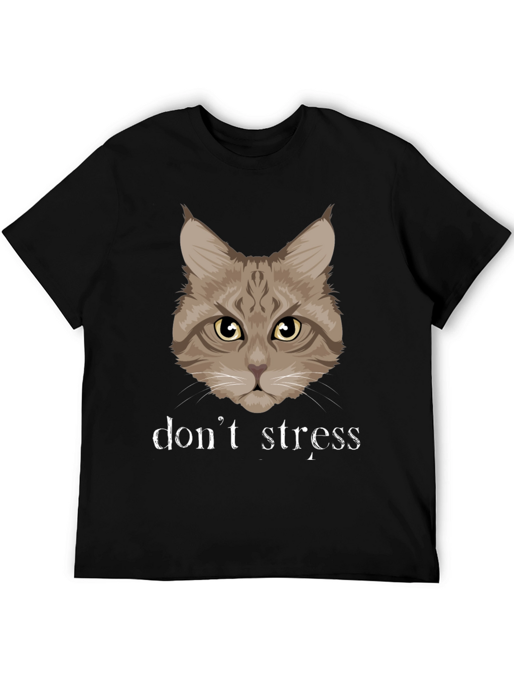 Dont Stress Cat Graphic T-Shirt - Funny Relaxed Tee