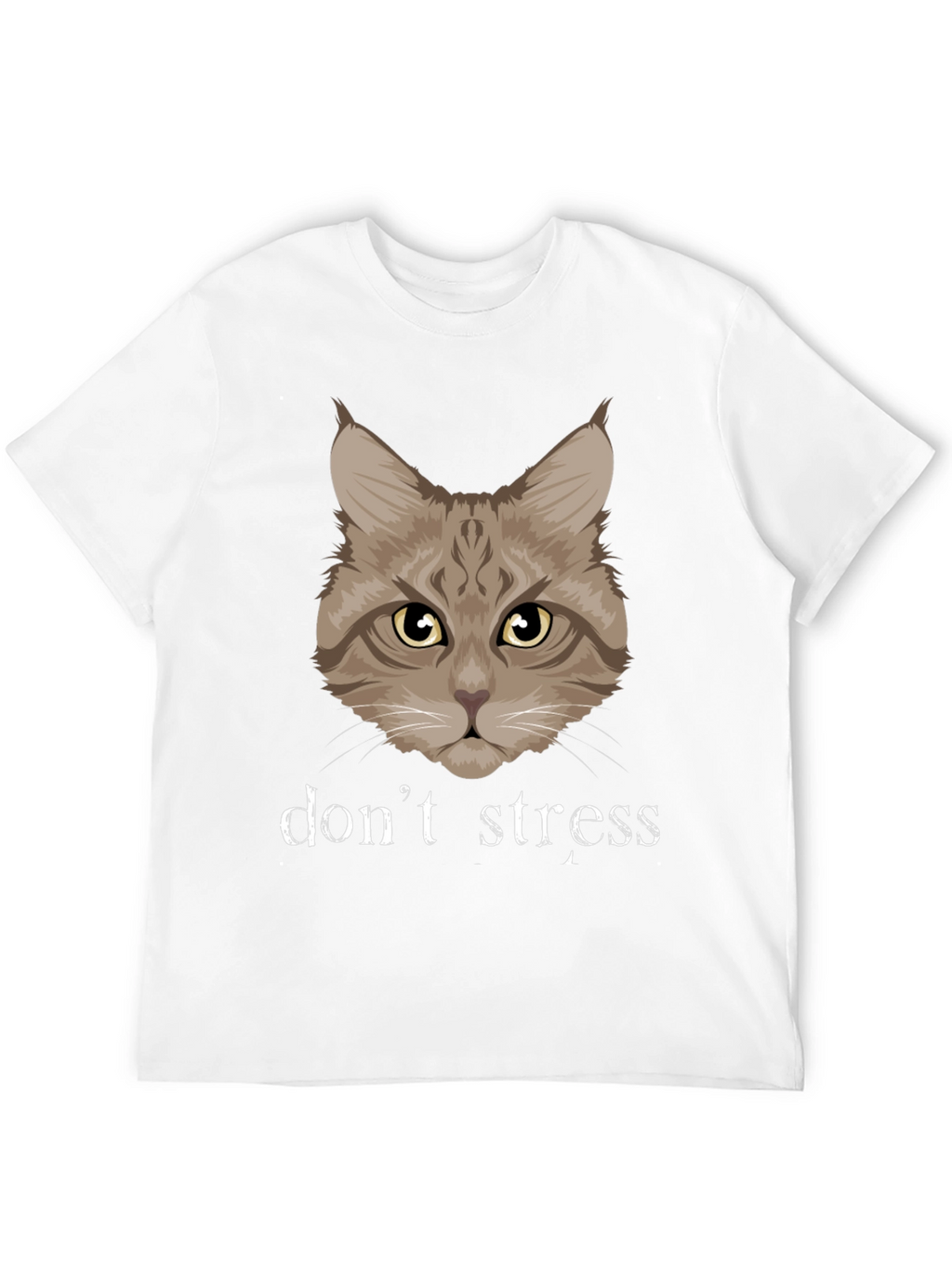 Dont Stress Cat Graphic T-Shirt - Funny Relaxed Tee
