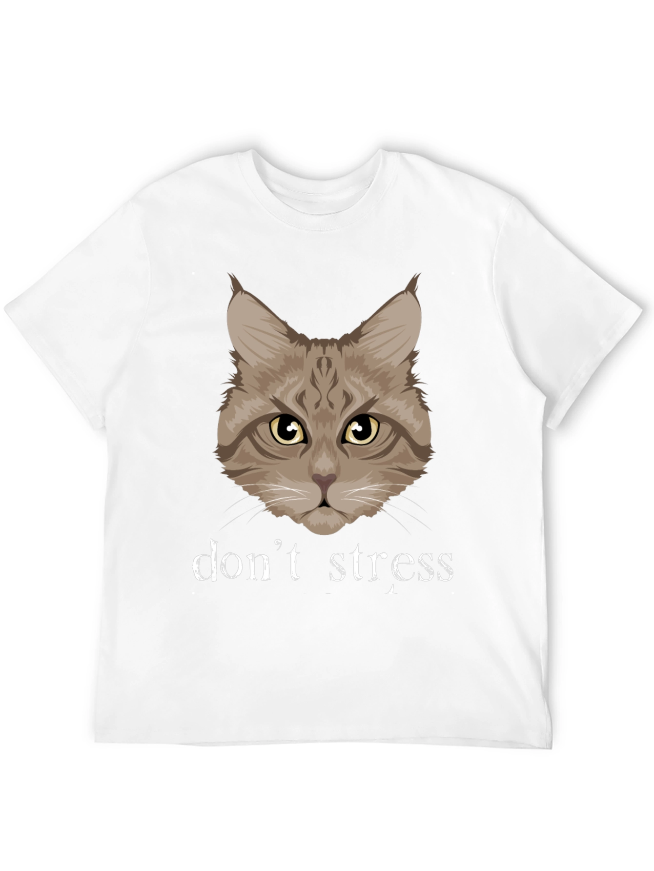 Dont Stress Cat Graphic T-Shirt - Funny Relaxed Tee