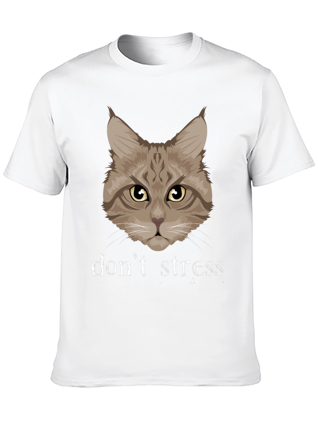 Dont Stress Cat Graphic T-Shirt - Funny Relaxed Tee