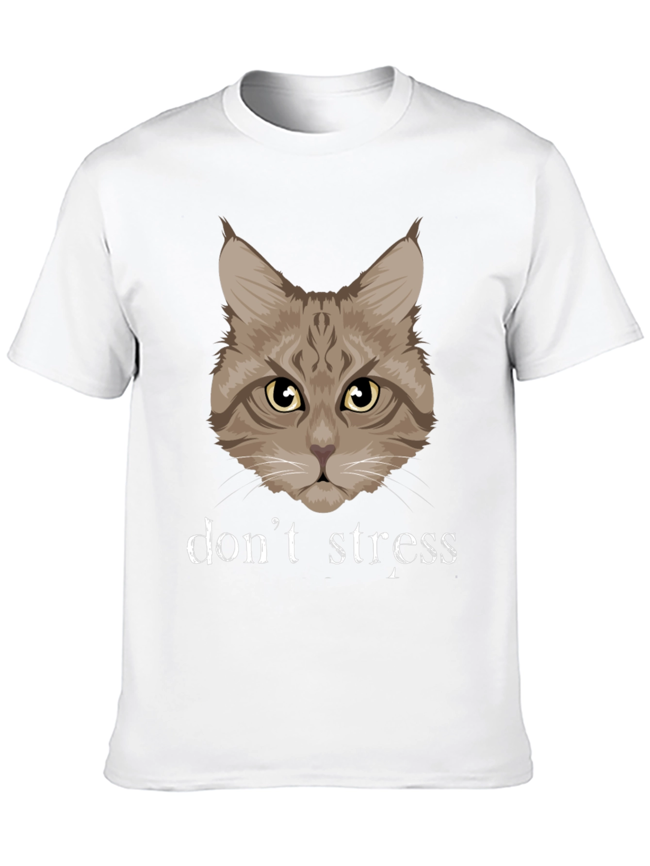 Dont Stress Cat Graphic T-Shirt - Funny Relaxed Tee