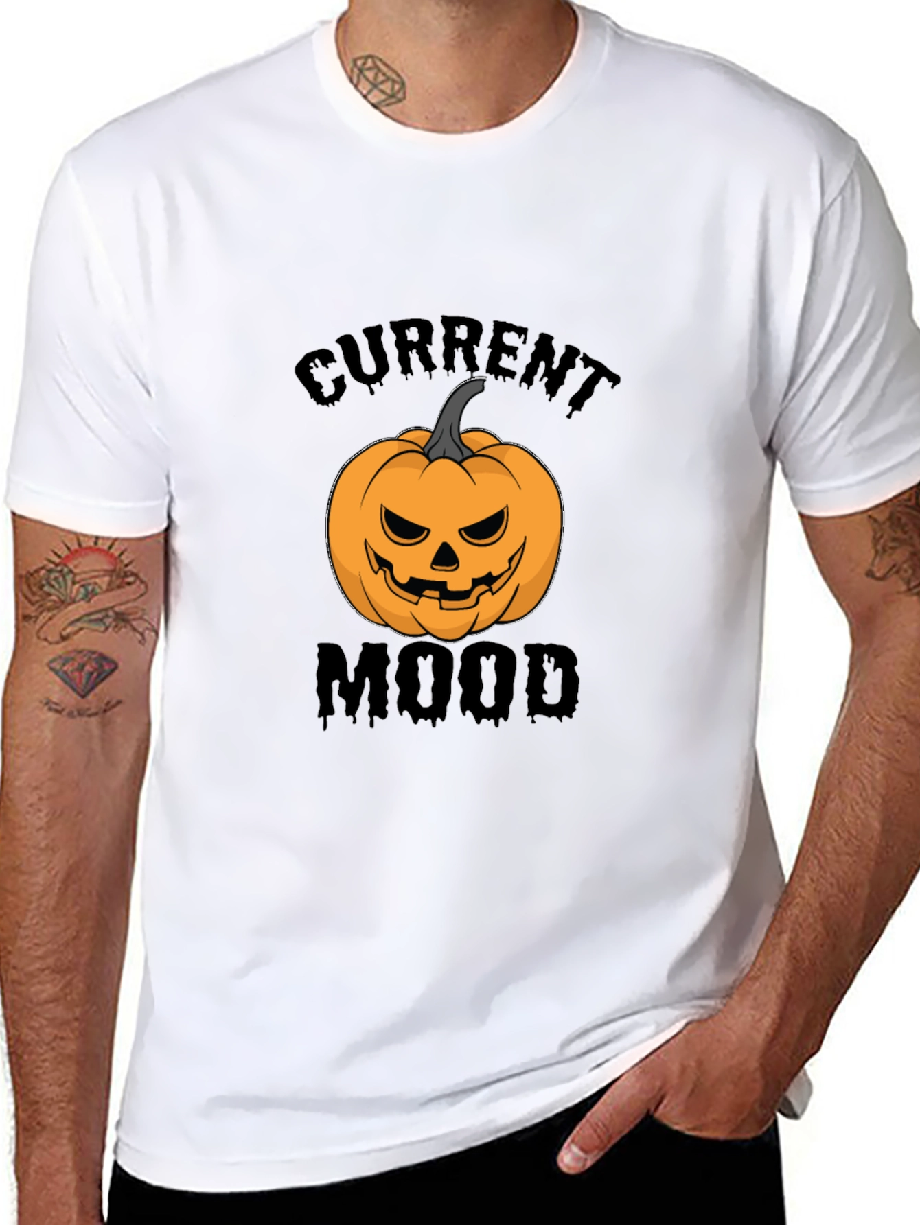 Current Mood Halloween Pumpkin Black T-Shirt