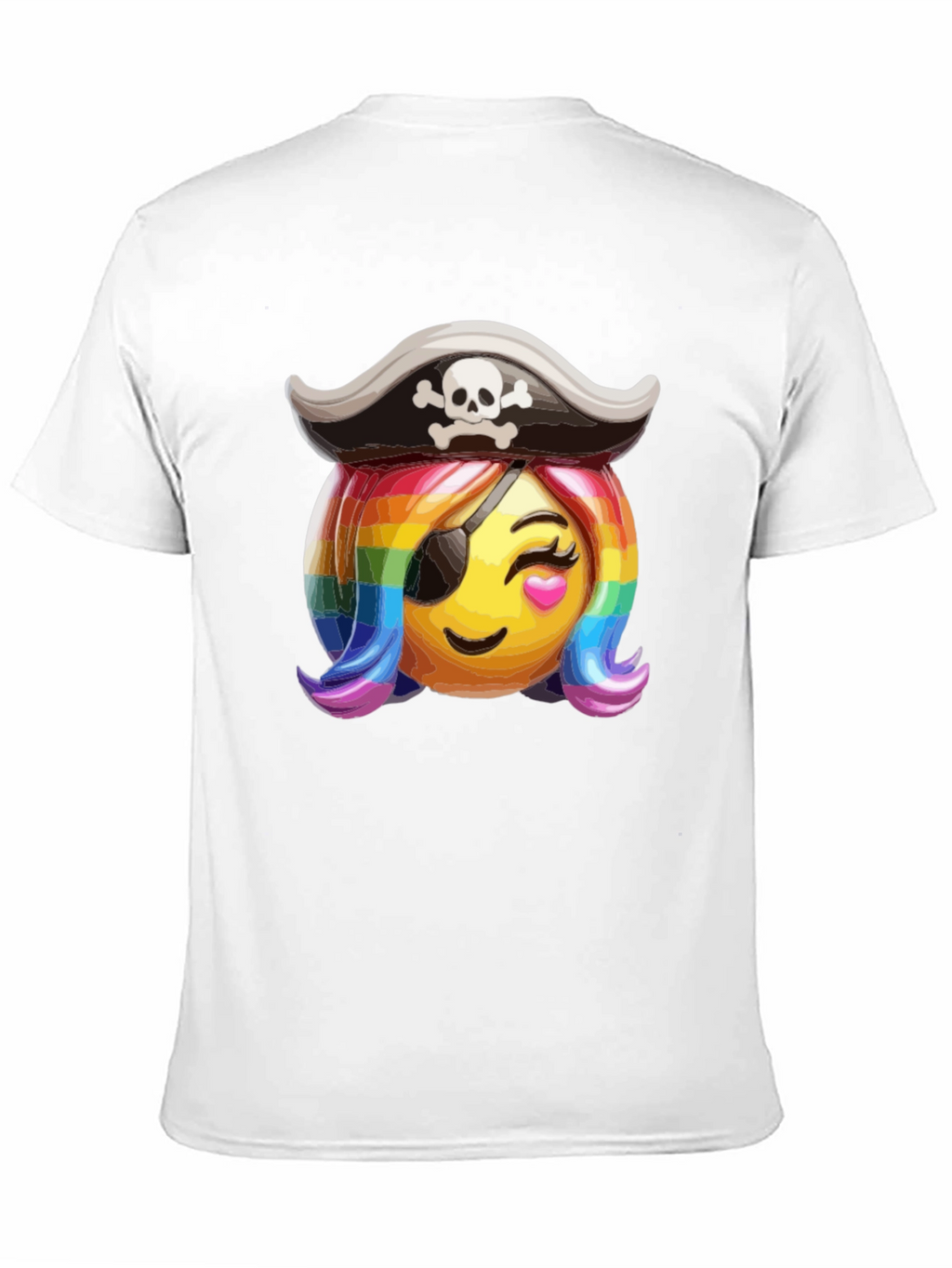 Pirate Emoji Rainbow Hair T-Shirt