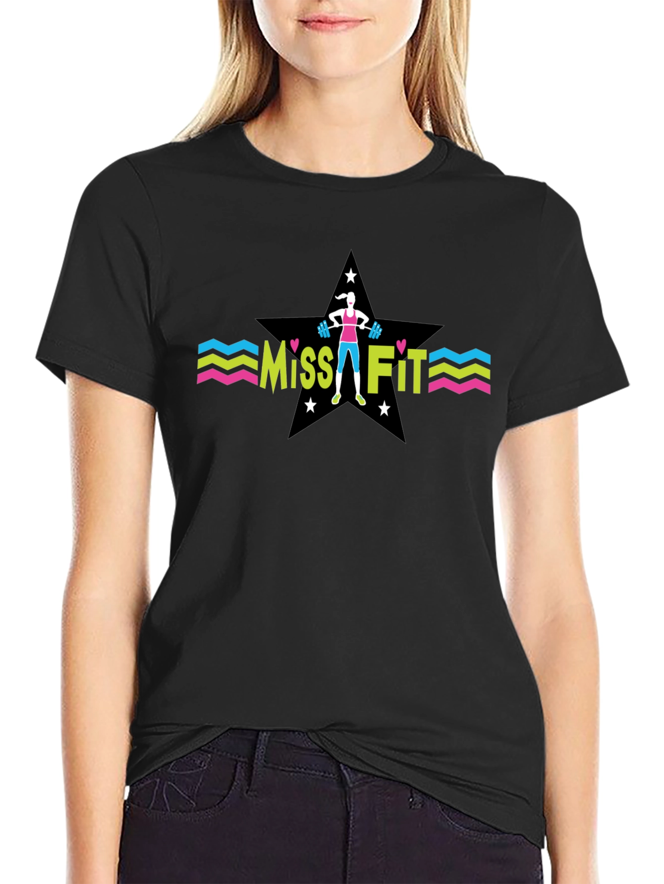 Miss Fit Black T-Shirt - Fitness Apparel