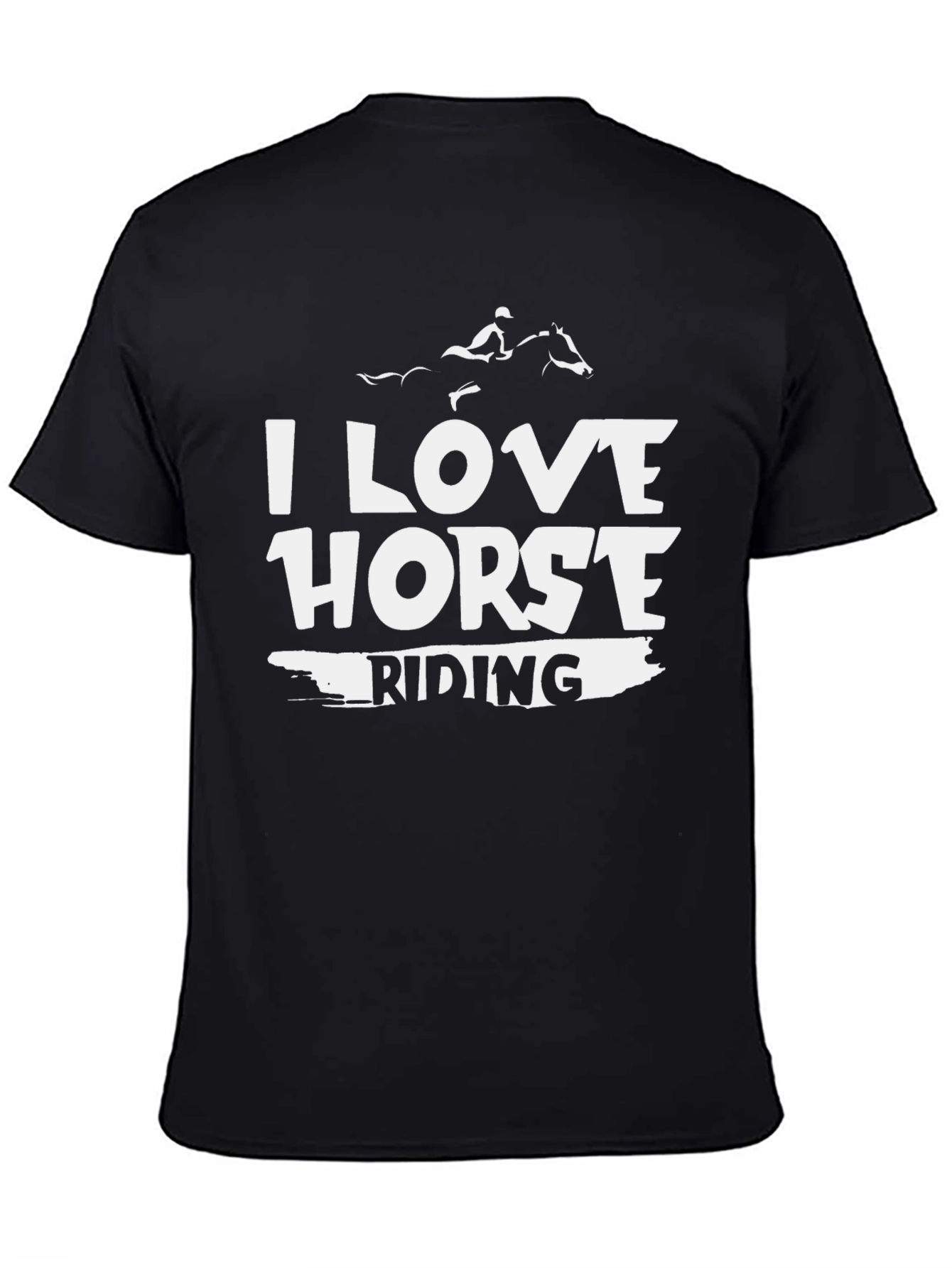 I Love Horse Riding T-Shirt - Black Cotton Tee