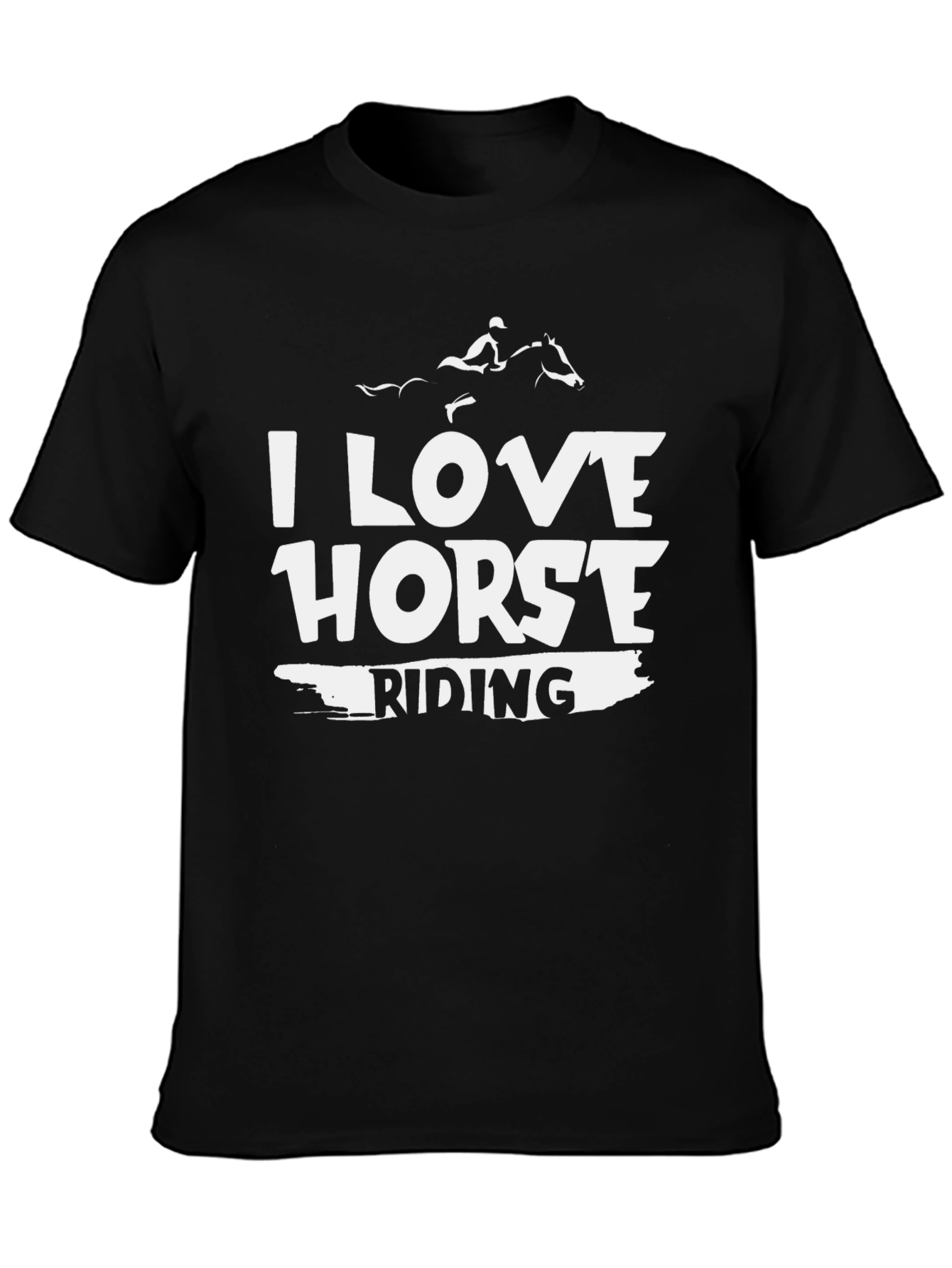 I Love Horse Riding T-Shirt - Black Cotton Tee