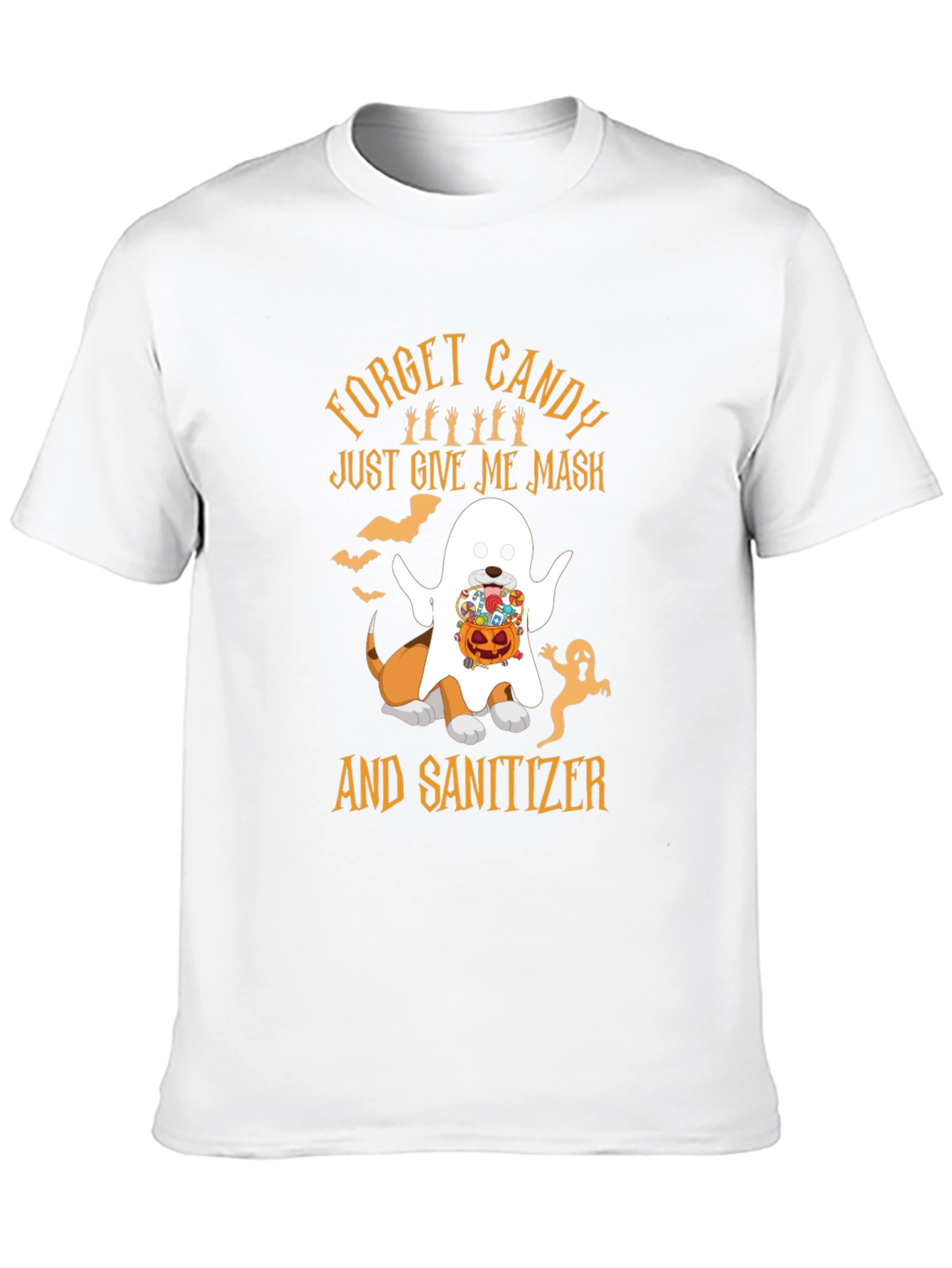 Halloween Dog Ghost T-Shirt: Mask & Sanitizer