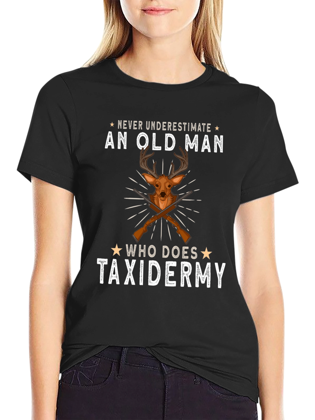 Never Underestimate Old Man Taxidermy T-Shirt