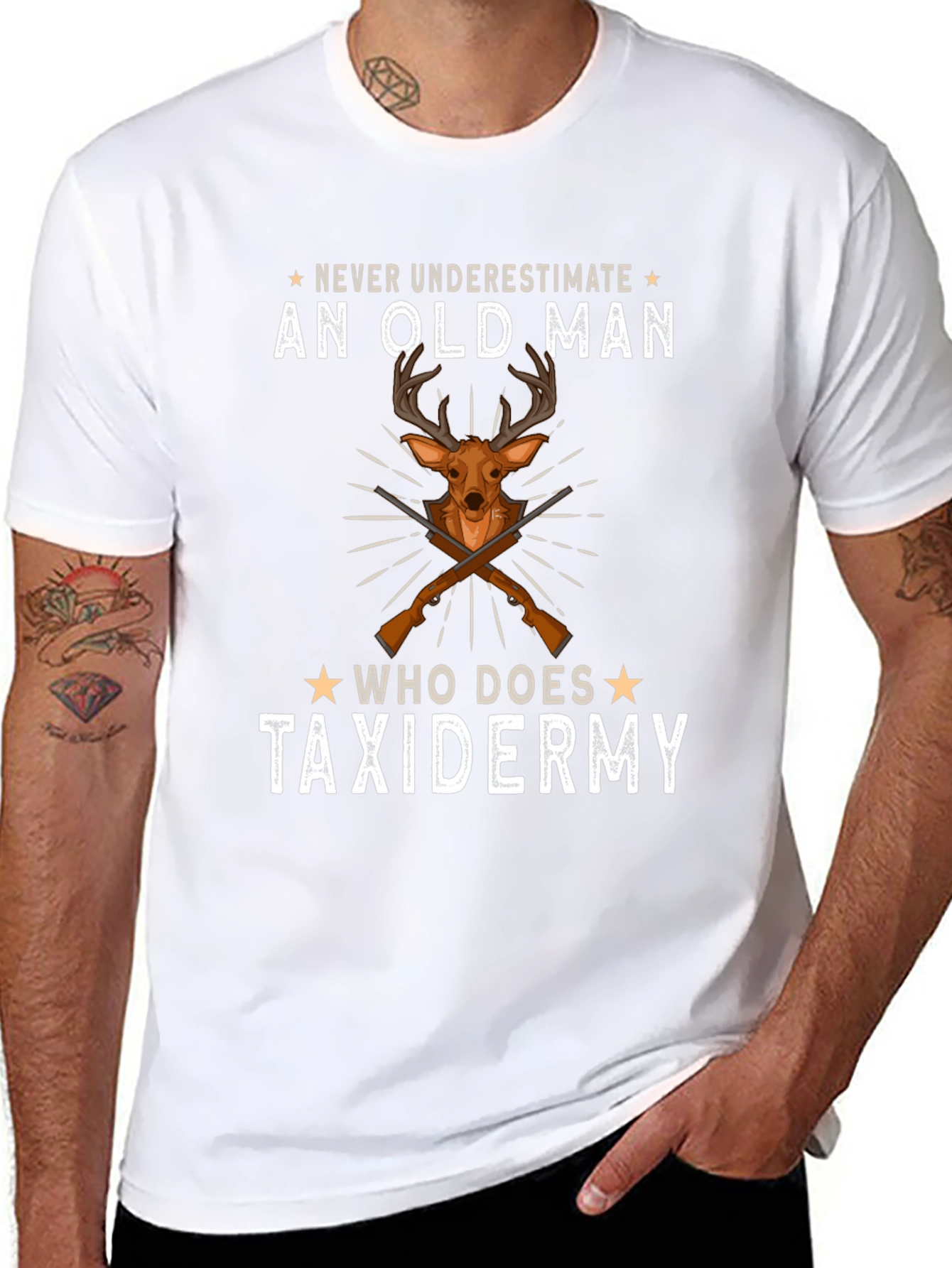 Never Underestimate Old Man Taxidermy T-Shirt