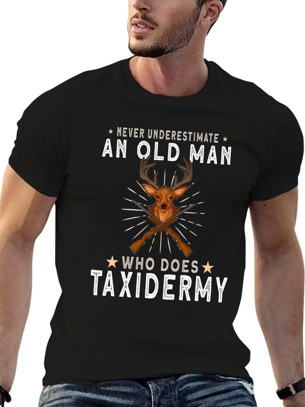 Never Underestimate Old Man Taxidermy T-Shirt