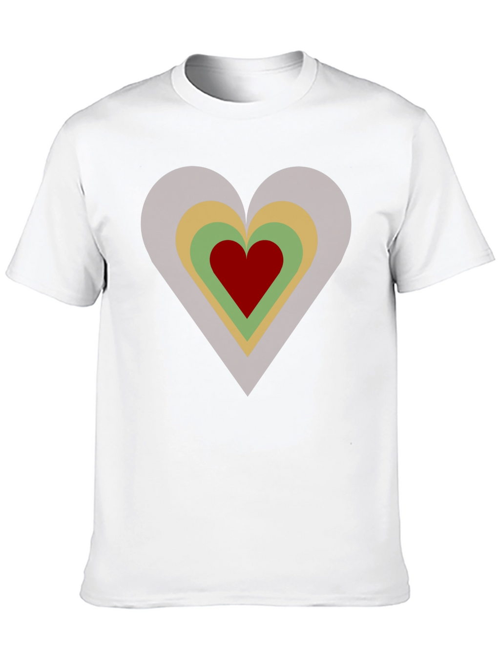 Retro Heart Graphic Tee - Black Cotton Casual T-Shirt