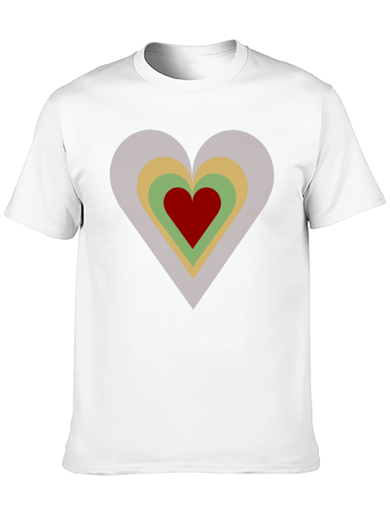 Retro Heart Graphic Tee - Black Cotton Casual T-Shirt