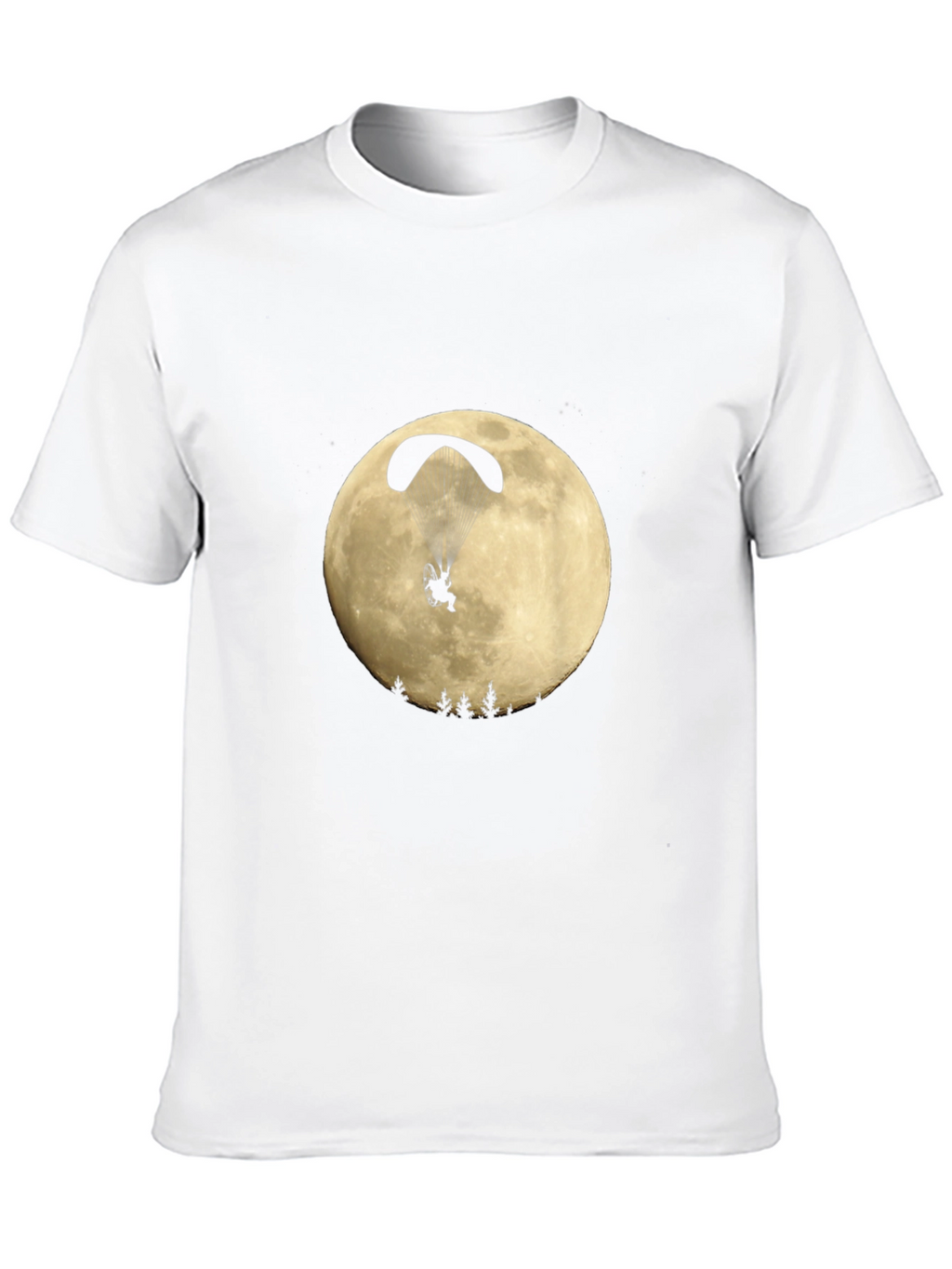 Paragliding Moon Graphic Black T-Shirt