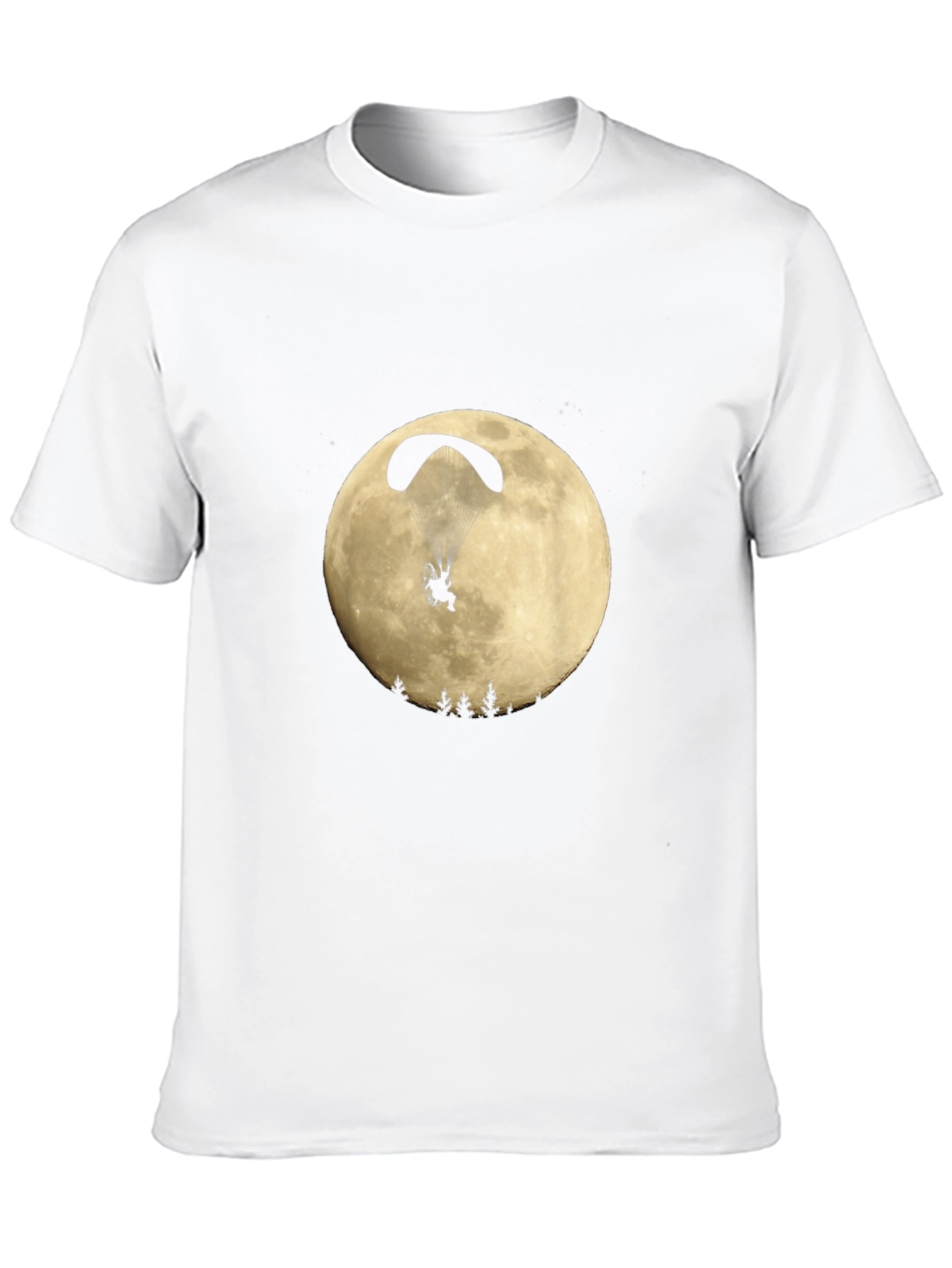 Paragliding Moon Graphic Black T-Shirt