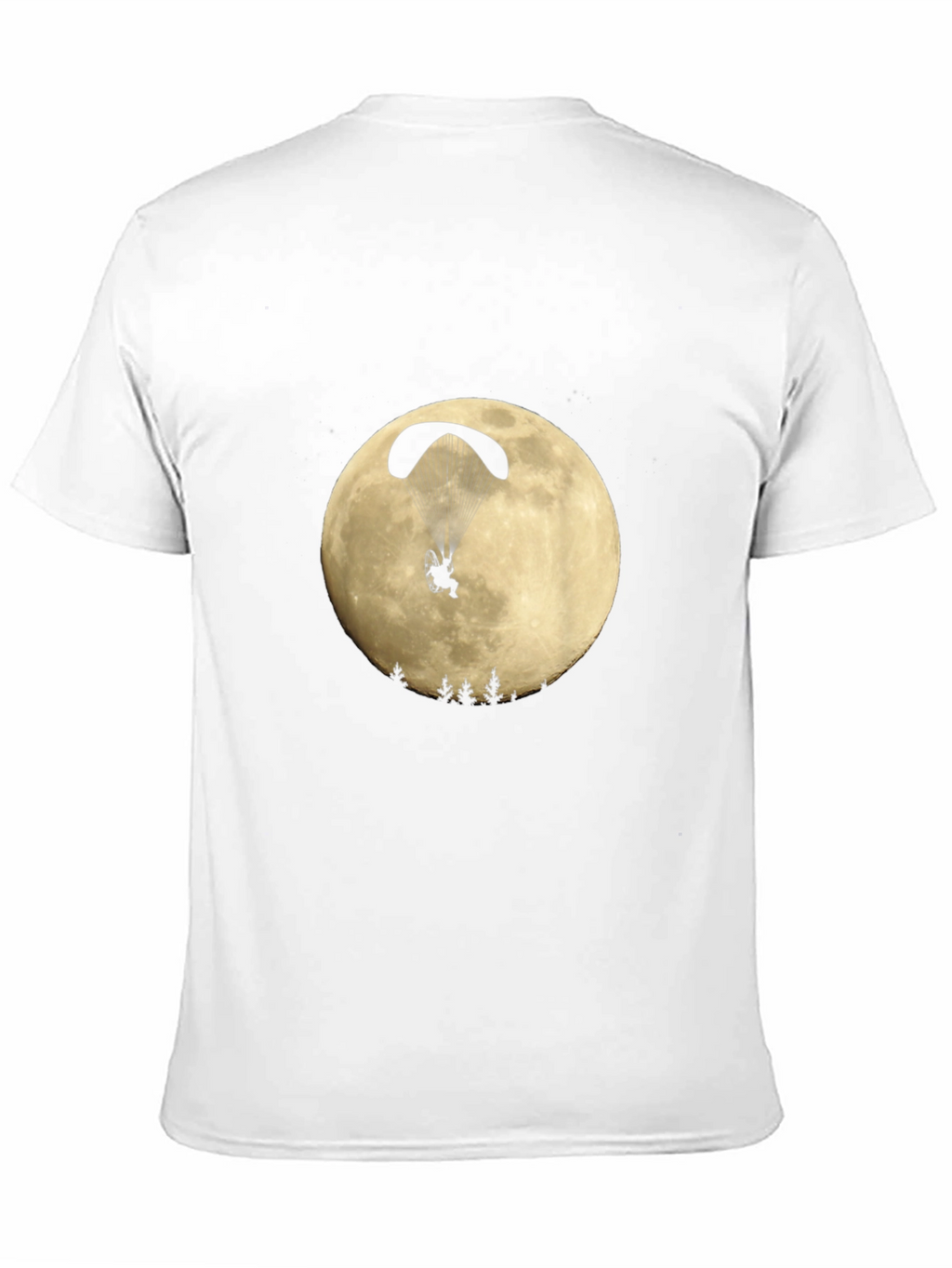 Paragliding Moon Graphic Black T-Shirt